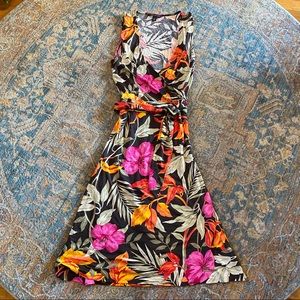 Banana Republic Silk Cotton Tropical Wrap Dress